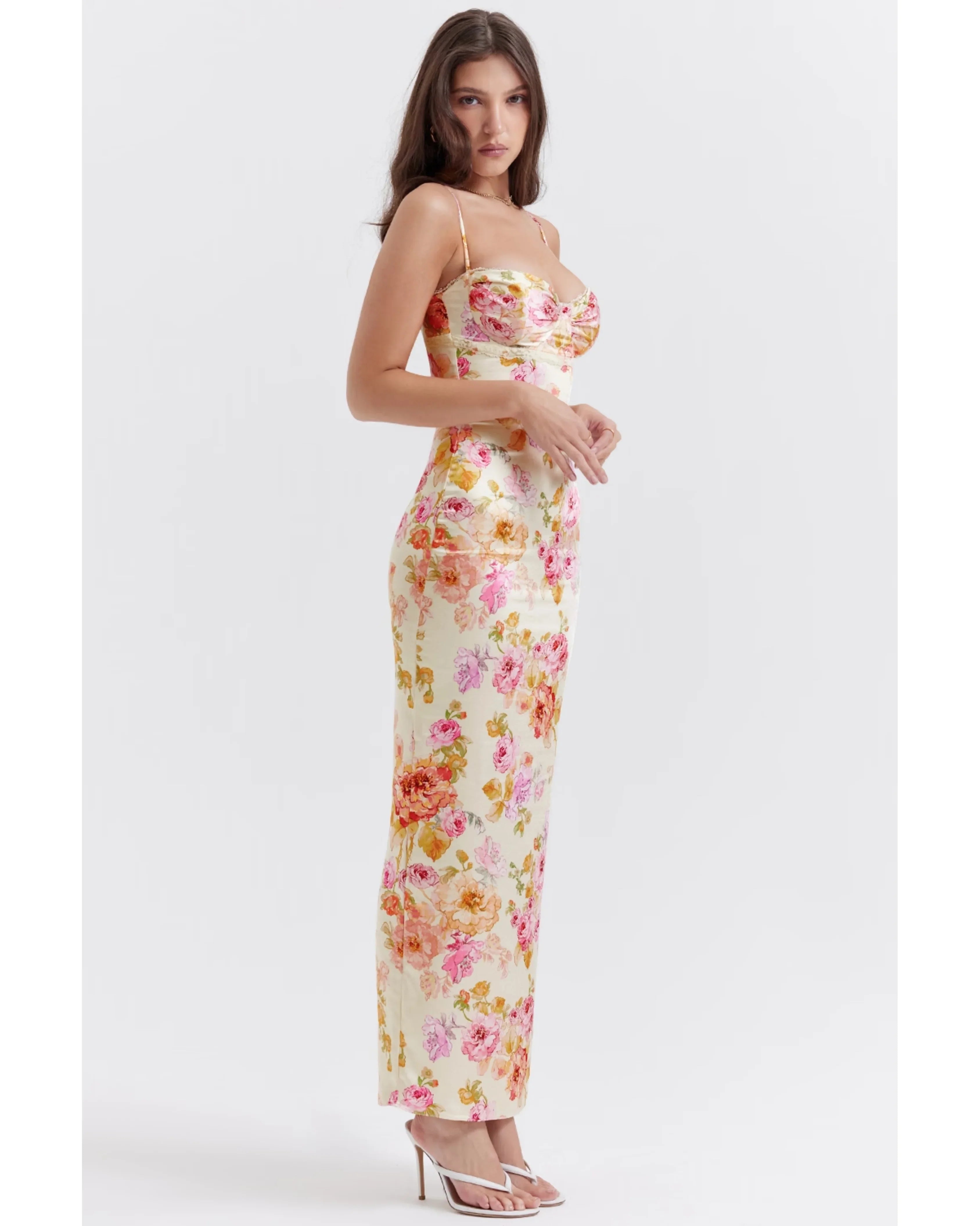 Josefina Ivory Floral Maxi Dress - Endless - UAE Rental and Resale for Women's Fashion