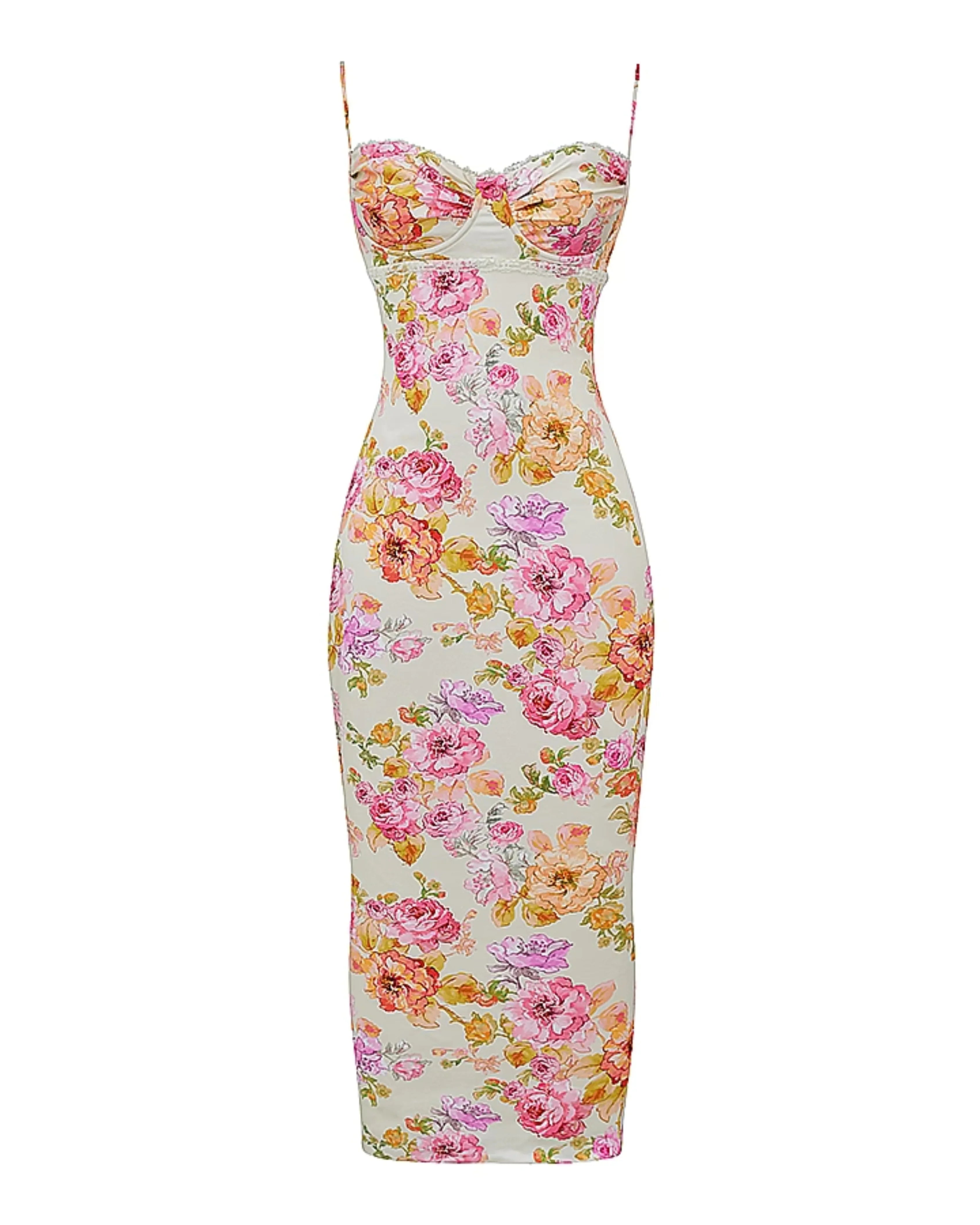 Josefina Ivory Floral Maxi Dress - Endless - UAE Rental and Resale for Women's Fashion
