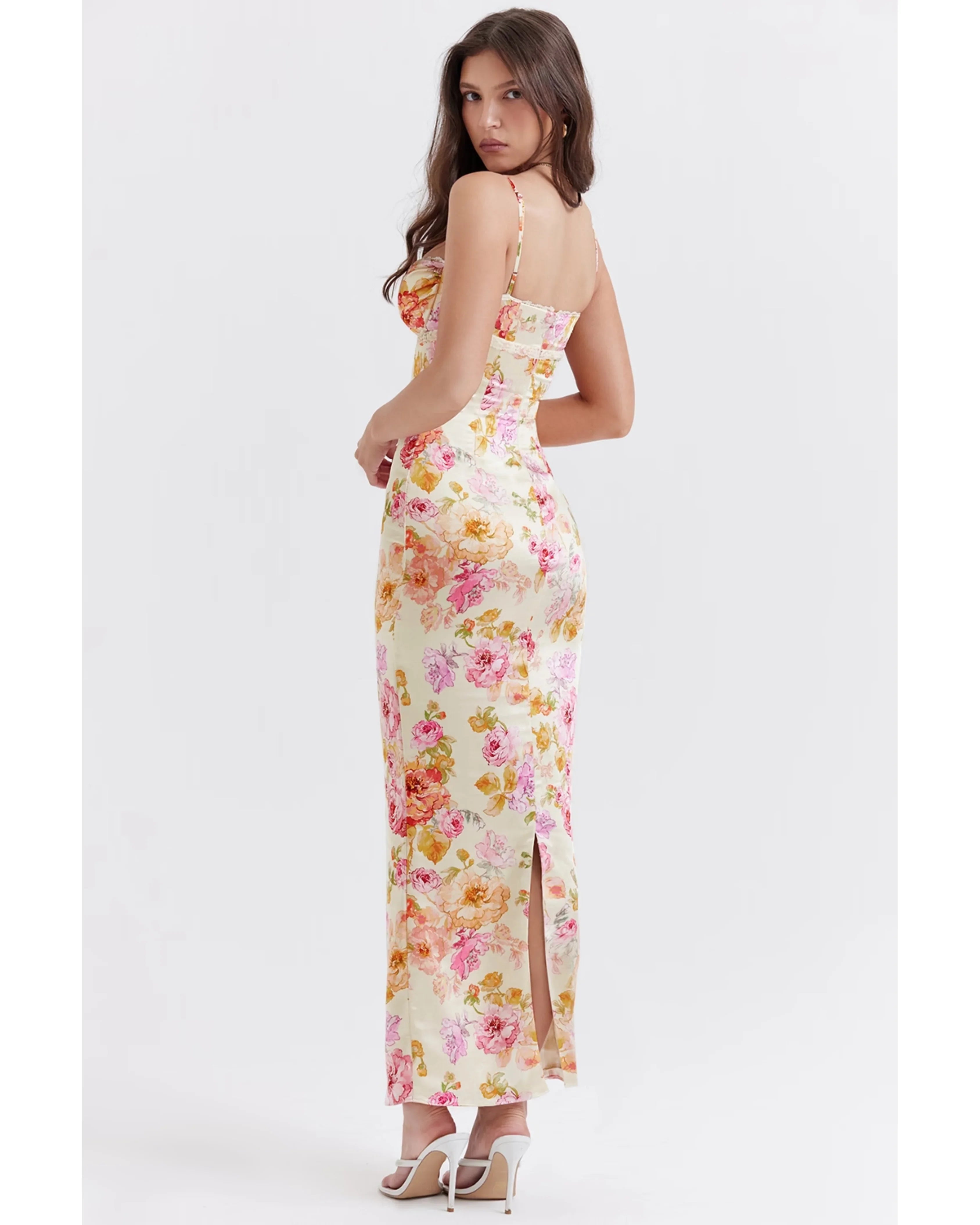 Josefina Ivory Floral Maxi Dress - Endless - UAE Rental and Resale for Women's Fashion