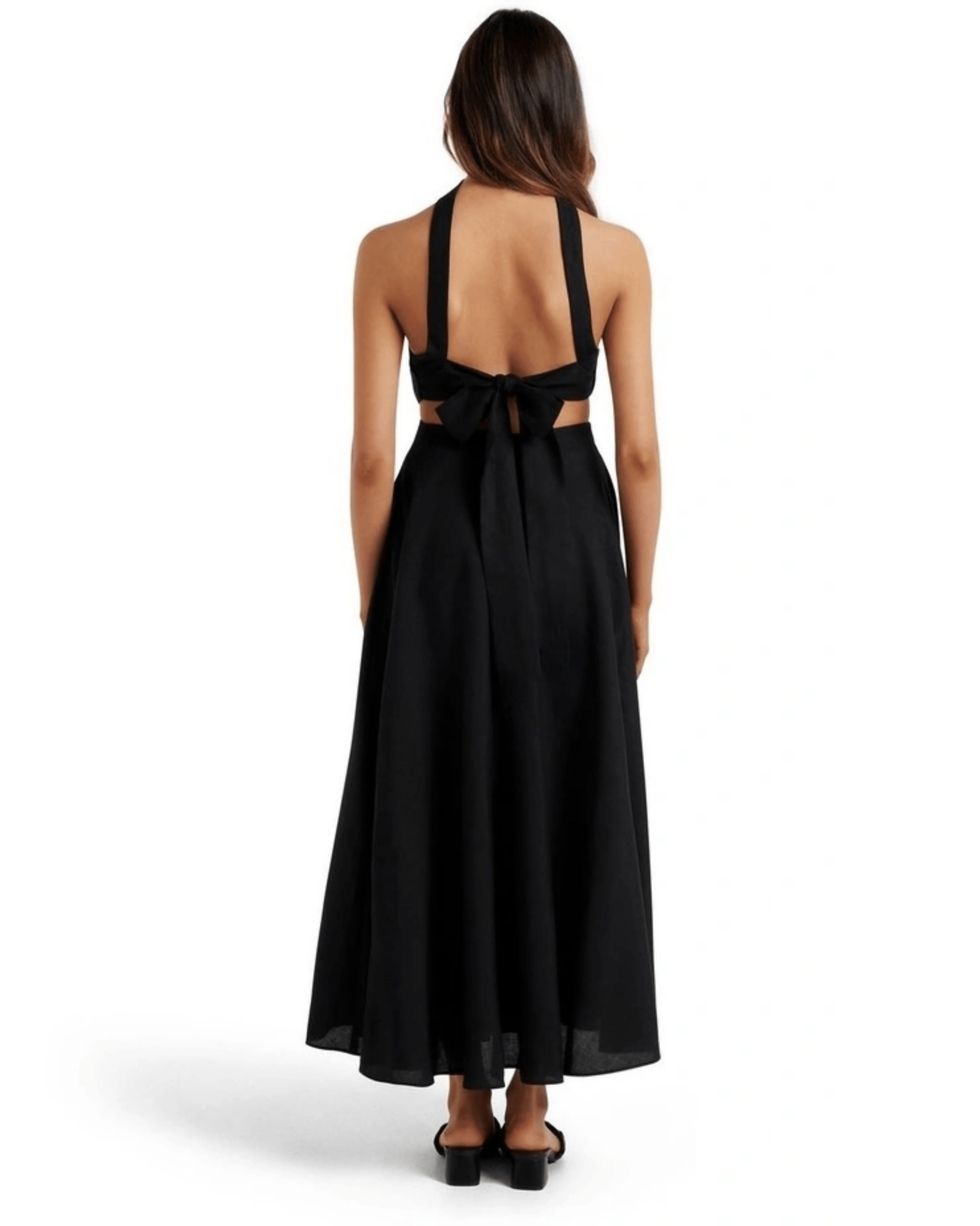 Justine Petite Linen Cross Midi Dress - Endless - UAE Rental and Resale for Women's Fashion