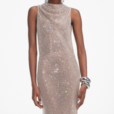 Rhinestone Drape Maxi Dress