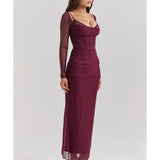 Katarina Wine Maxi Dress - Endless - UAE Rental and Resale for Women's Fashion