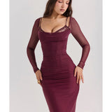 Katarina Wine Maxi Dress - Endless - UAE Rental and Resale for Women's Fashion