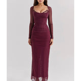 Katarina Wine Maxi Dress - Endless - UAE Rental and Resale for Women's Fashion