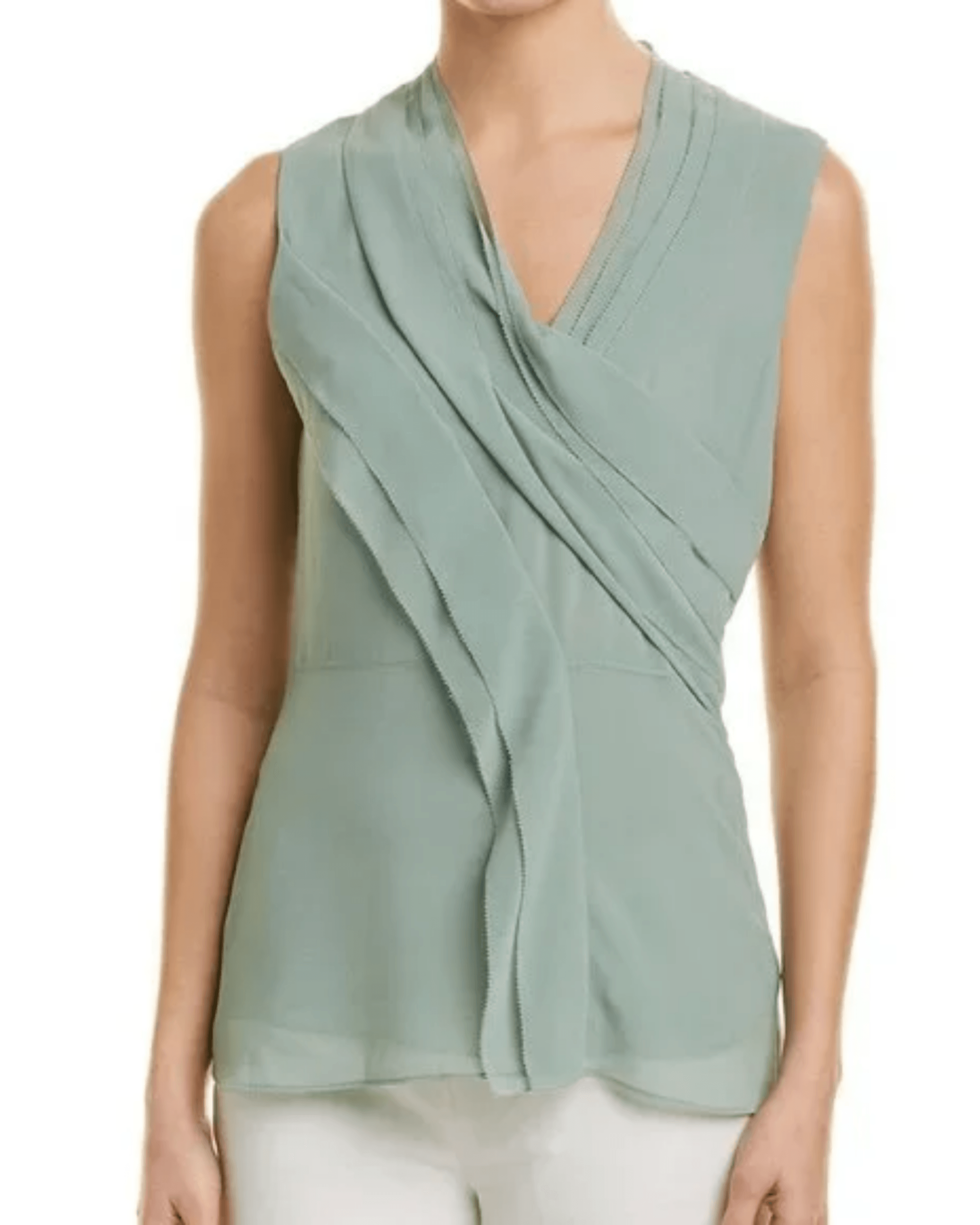 Kayla Pleat Front V Neck Top - Endless - UAE Rental and Resale for Women's Fashion