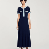Knit And Denim Midi Dress - Endless - UAE Rental and Resale for Women's Fashion