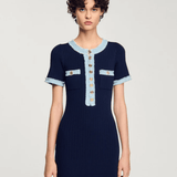 Knit And Denim Midi Dress - Endless - UAE Rental and Resale for Women's Fashion