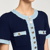 Knit And Denim Midi Dress - Endless - UAE Rental and Resale for Women's Fashion