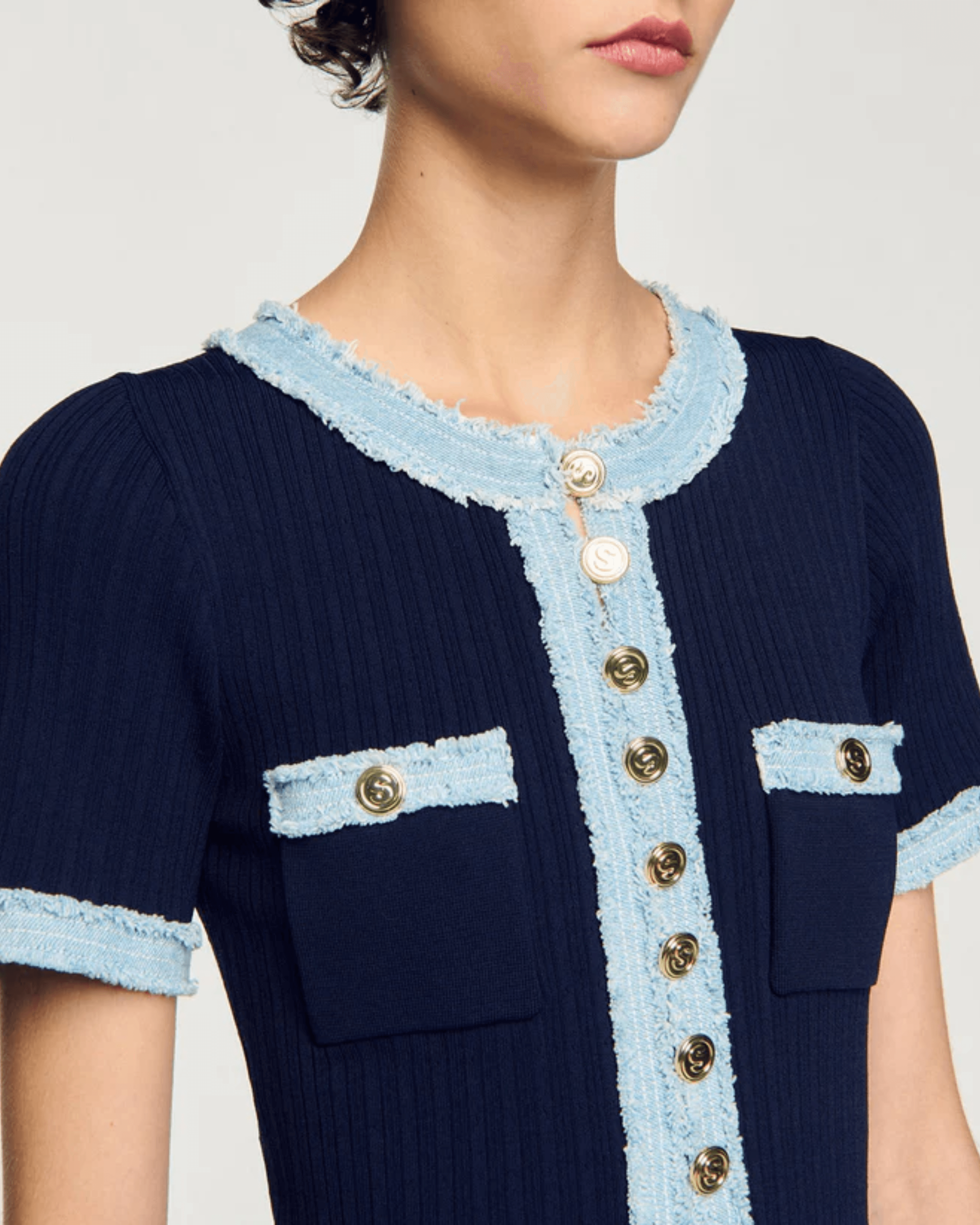 Knit And Denim Midi Dress - Endless - UAE Rental and Resale for Women's Fashion
