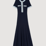 Knit And Denim Midi Dress - Endless - UAE Rental and Resale for Women's Fashion