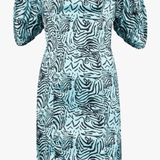 Koko Tiger Print Satin Dress In Blue - Endless - UAE Rental and Resale for Women's Fashion