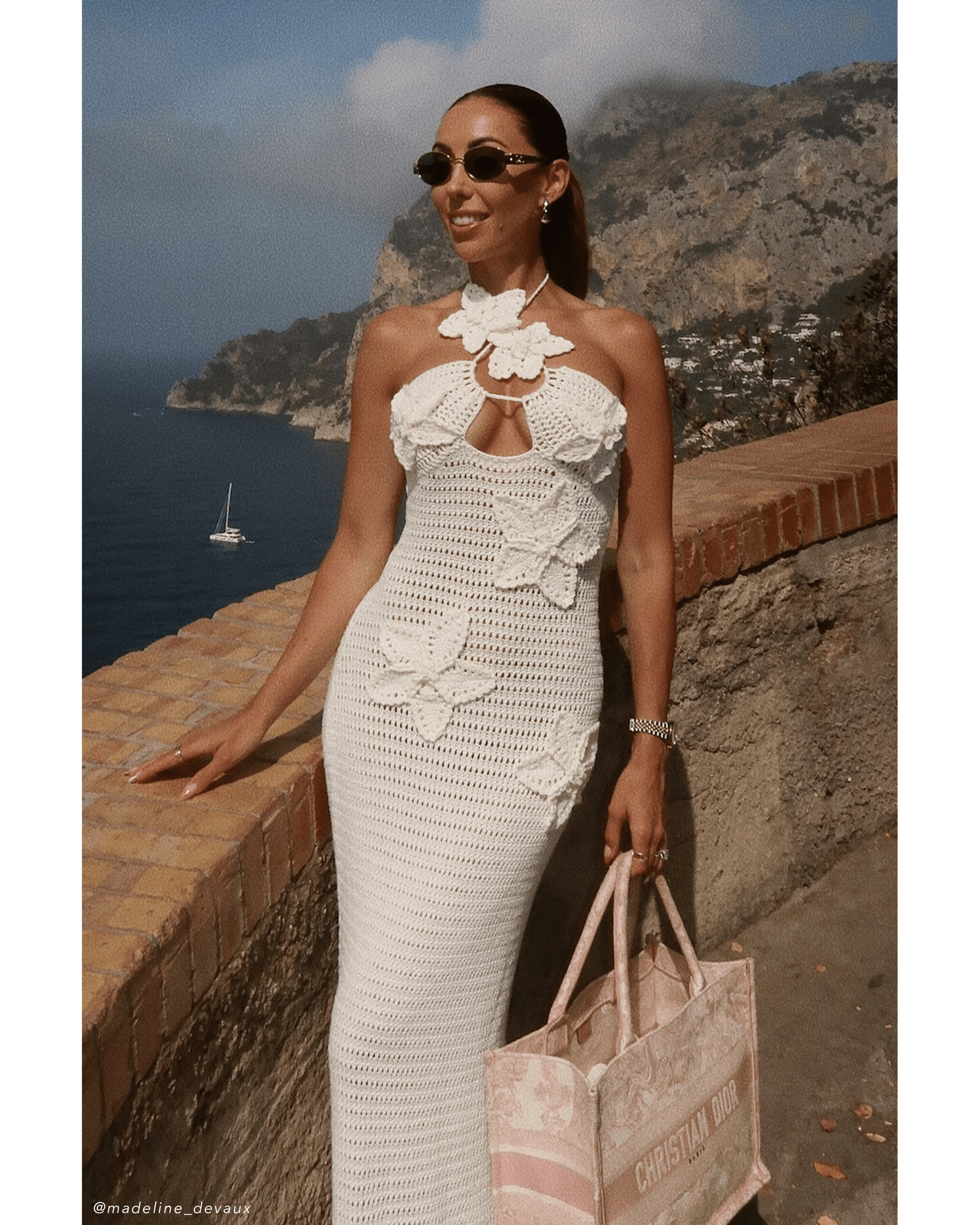 Kyla Floral Crochet Maxi Dress - Endless - UAE Rental and Resale for Women's Fashion