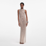 Rhinestone Drape Maxi Dress
