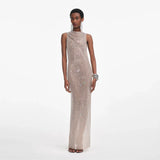 Rhinestone Drape Maxi Dress
