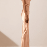 La Lune Bias Cowl Neck Maxi Dress in Desert Rose - Endless - UAE Rental and Resale for Women's Fashion