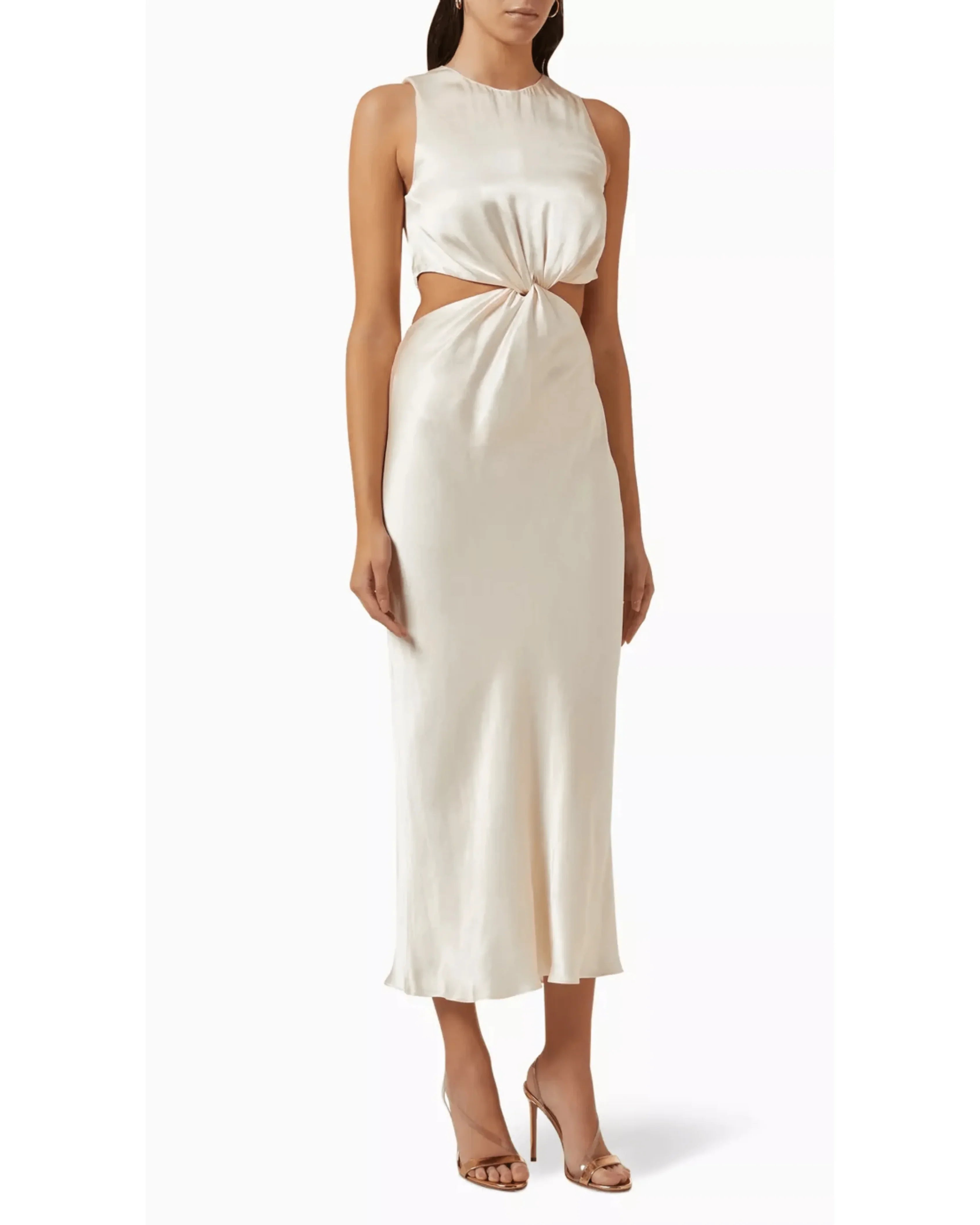 La Lune Twist Front Midi Dress - Endless - UAE Rental and Resale for Women's Fashion