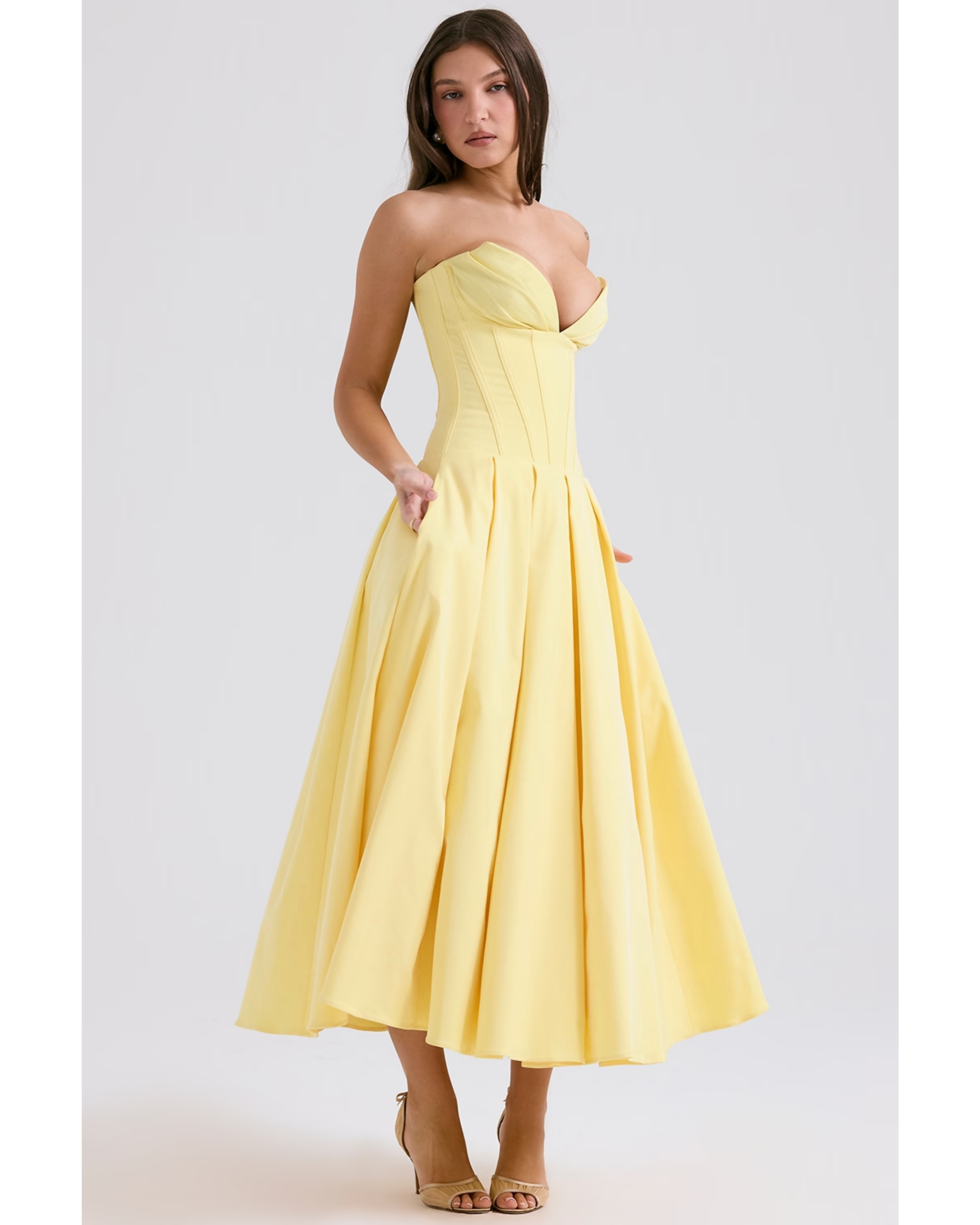 Lady Sunshine Strapless Tulle Midi Dress - Endless - UAE Rental and Resale for Women's Fashion