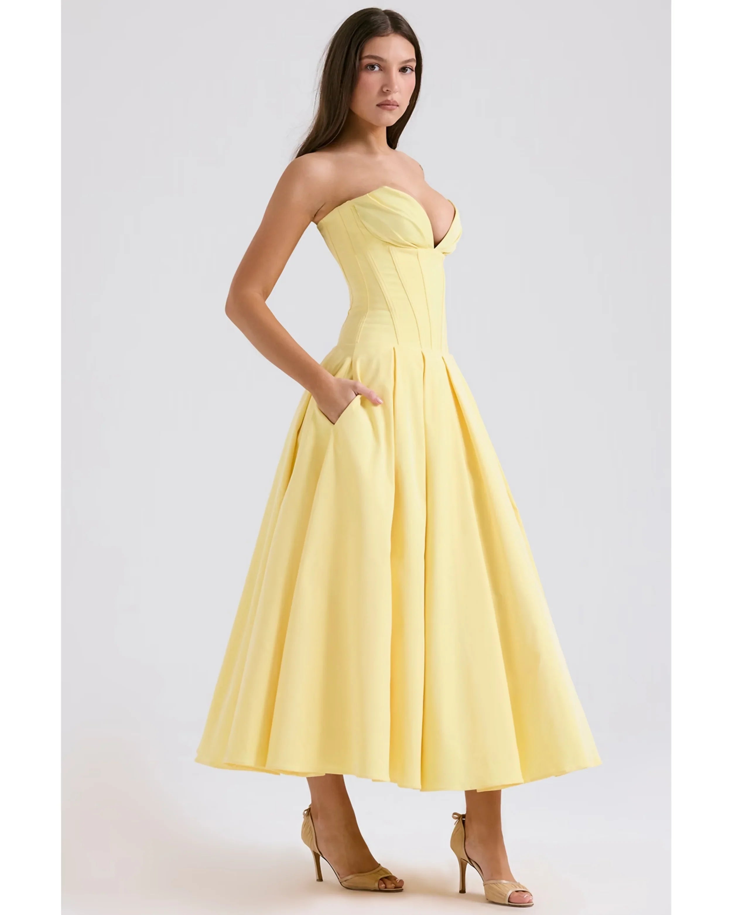 Lady Sunshine Strapless Tulle Midi Dress - Endless - UAE Rental and Resale for Women's Fashion