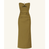 Lani Strapless Gathered Midi Dress - Endless - UAE Rental and Resale for Women's Fashion