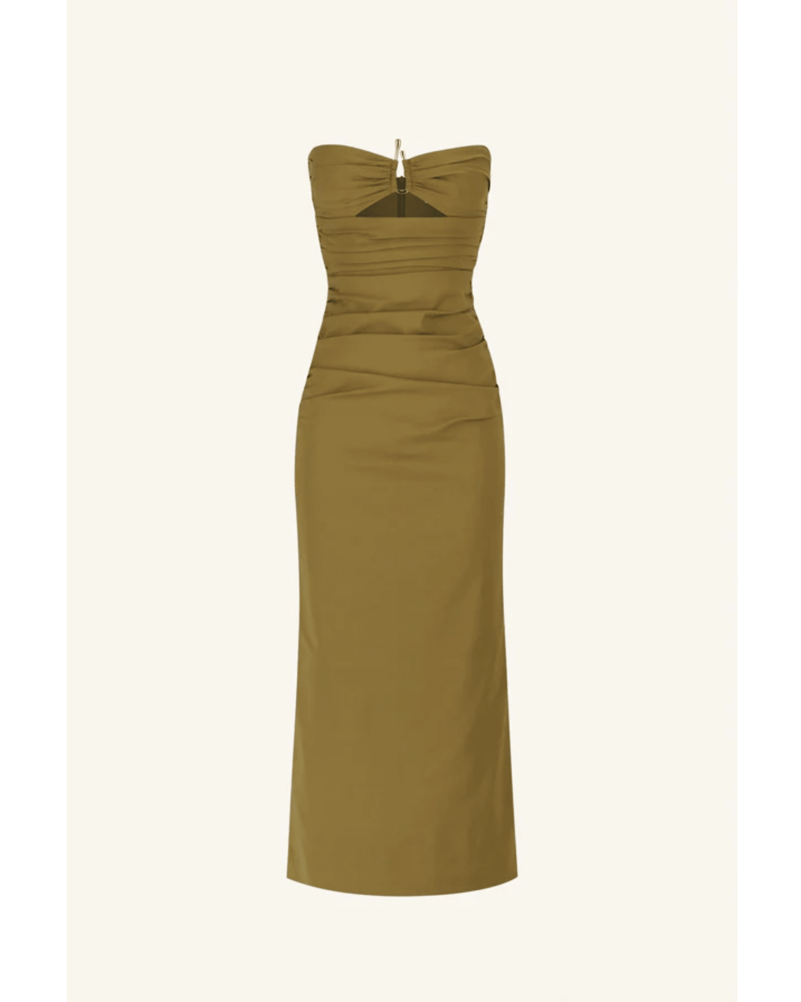 Lani Strapless Gathered Midi Dress - Endless - UAE Rental and Resale for Women's Fashion