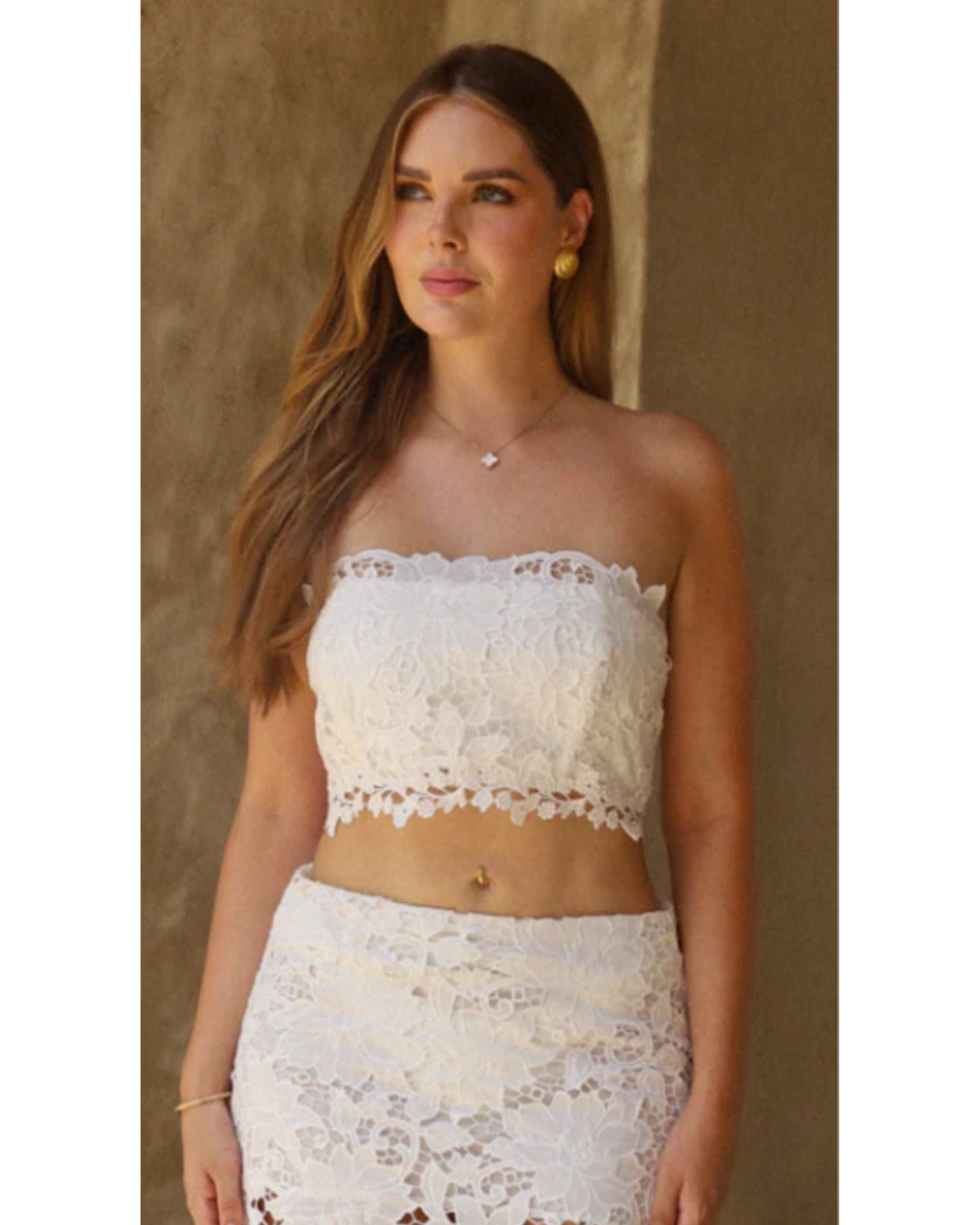 Laser Cut Floral Crop Top - Endless - UAE Rental and Resale for Women's Fashion