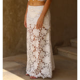 Laser Cut Floral Maxi Skirt - Endless - UAE Rental and Resale for Women's Fashion
