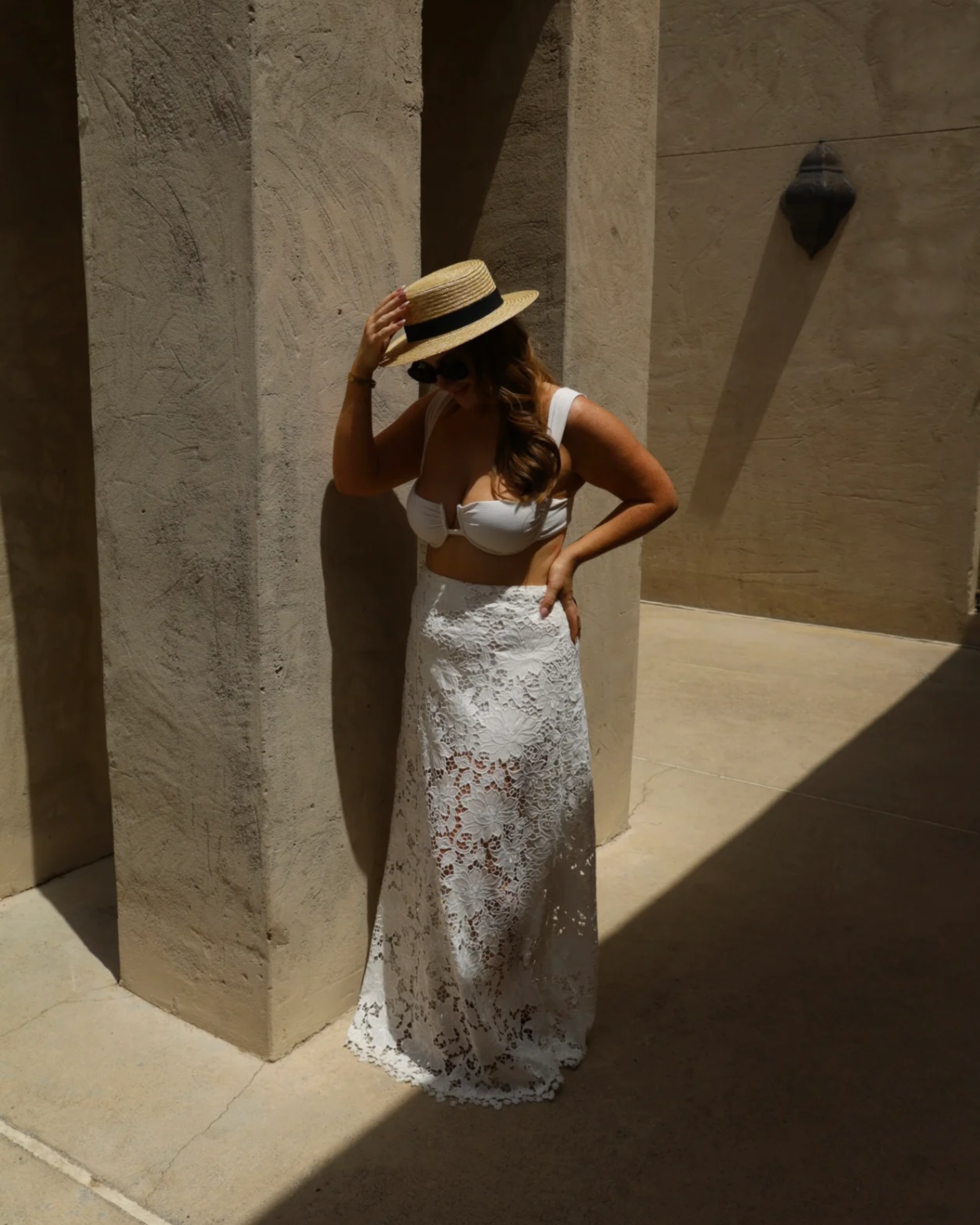 Laser Cut Floral Maxi Skirt - Endless - UAE Rental and Resale for Women's Fashion