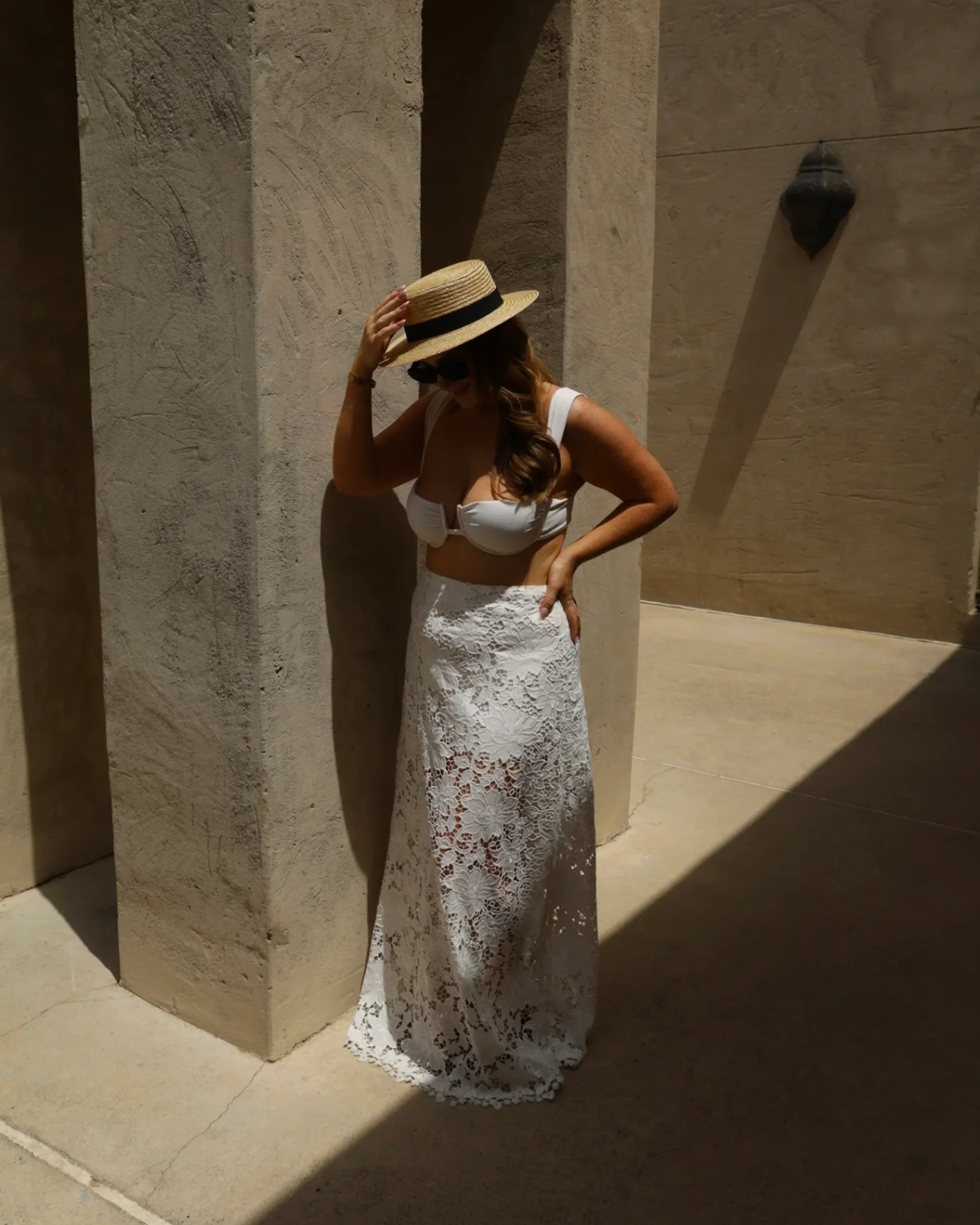 Laser Cut Floral Maxi Skirt - Endless - UAE Rental and Resale for Women's Fashion