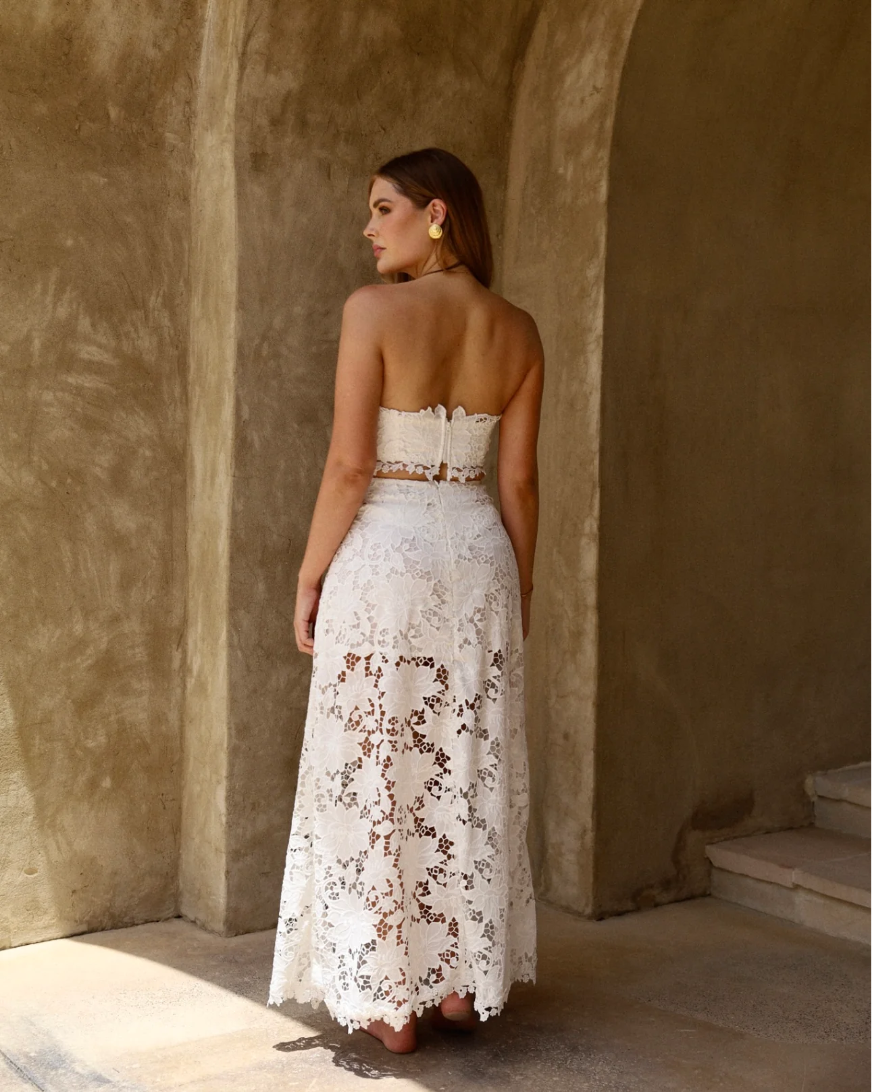 Laser Cut Floral Maxi Skirt - Endless - UAE Rental and Resale for Women's Fashion