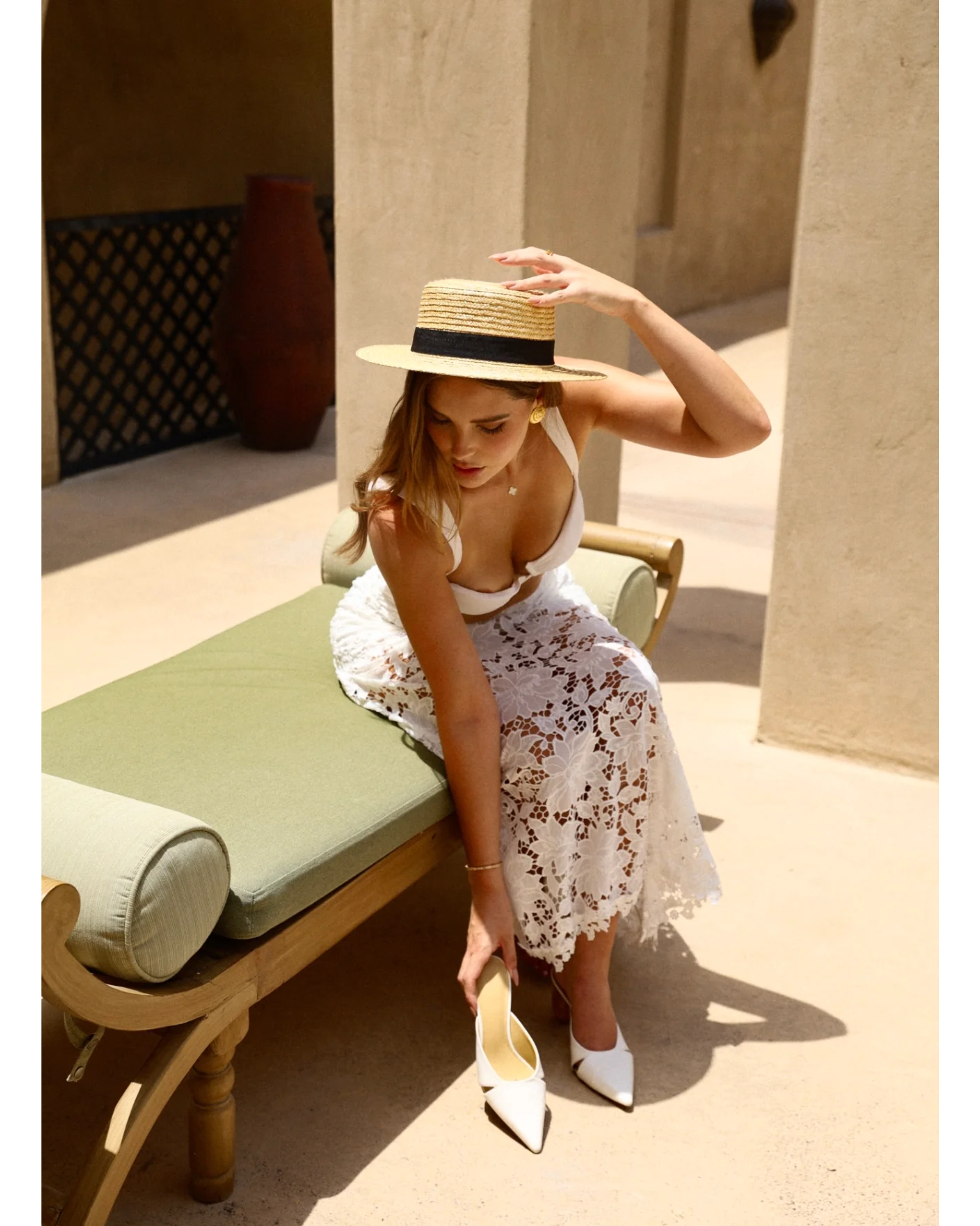 Laser Cut Floral Maxi Skirt - Endless - UAE Rental and Resale for Women's Fashion