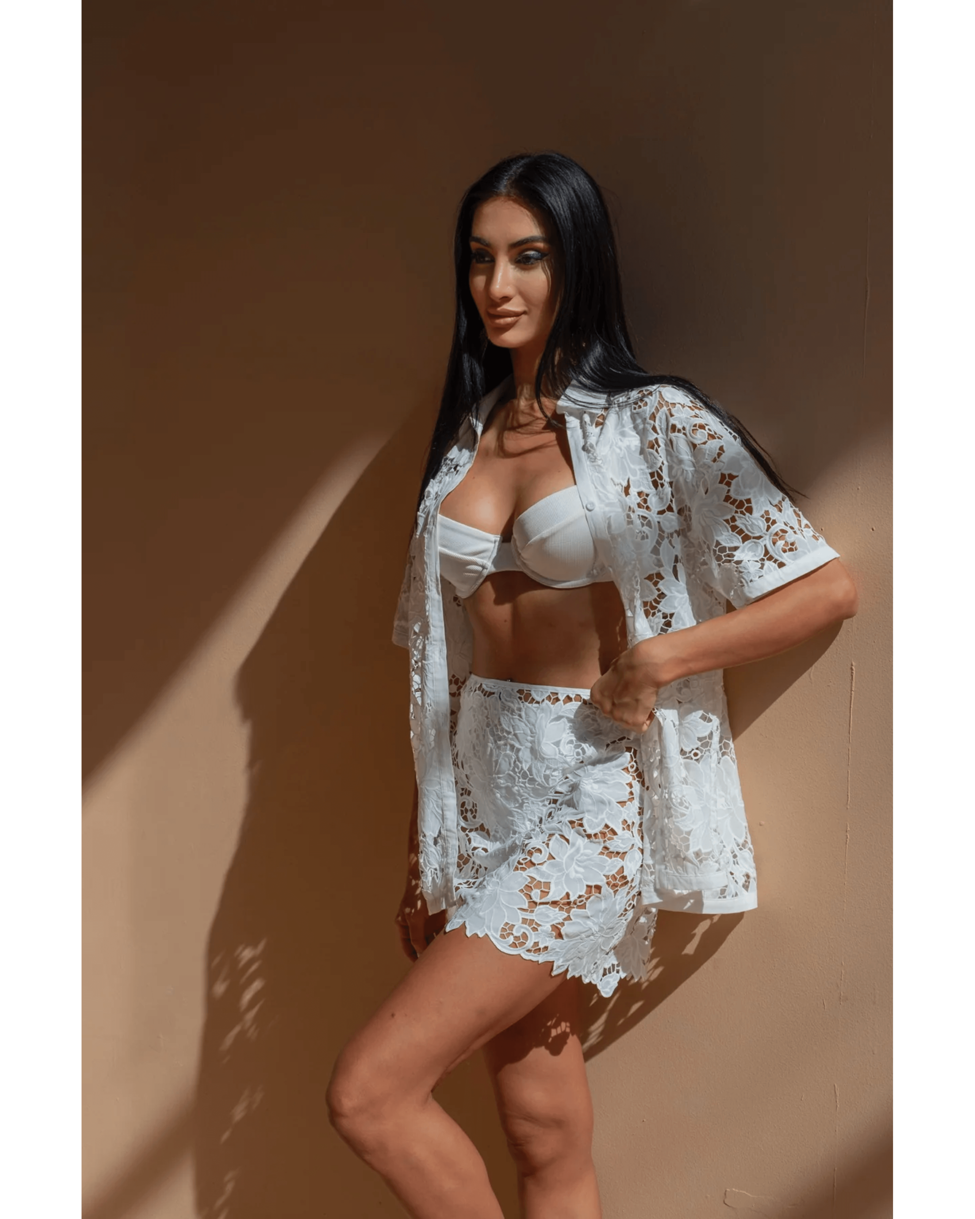 Laser Cut Out Mini Skirt - Endless - UAE Rental and Resale for Women's Fashion