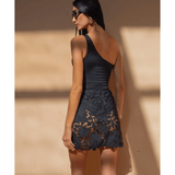 Laser Cut Out Mini Skirt - Endless - UAE Rental and Resale for Women's Fashion