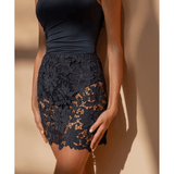 Laser Cut Out Mini Skirt - Endless - UAE Rental and Resale for Women's Fashion