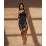 Laser Cut Out Mini Skirt - Endless - UAE Rental and Resale for Women's Fashion