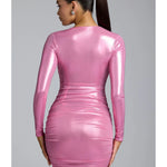 Layla Long Sleeve Metallic Jersey Mini Dress - Endless - UAE Rental and Resale for Women's Fashion