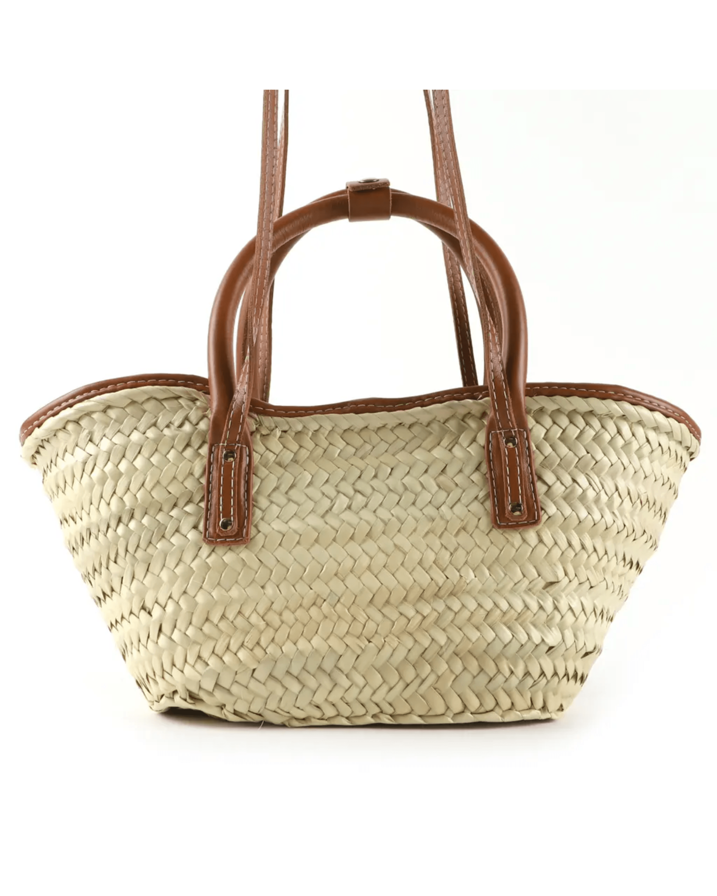 Le Petit Panier Soli Leather-Trimmed Raffia - Endless - UAE Rental and Resale for Women's Fashion