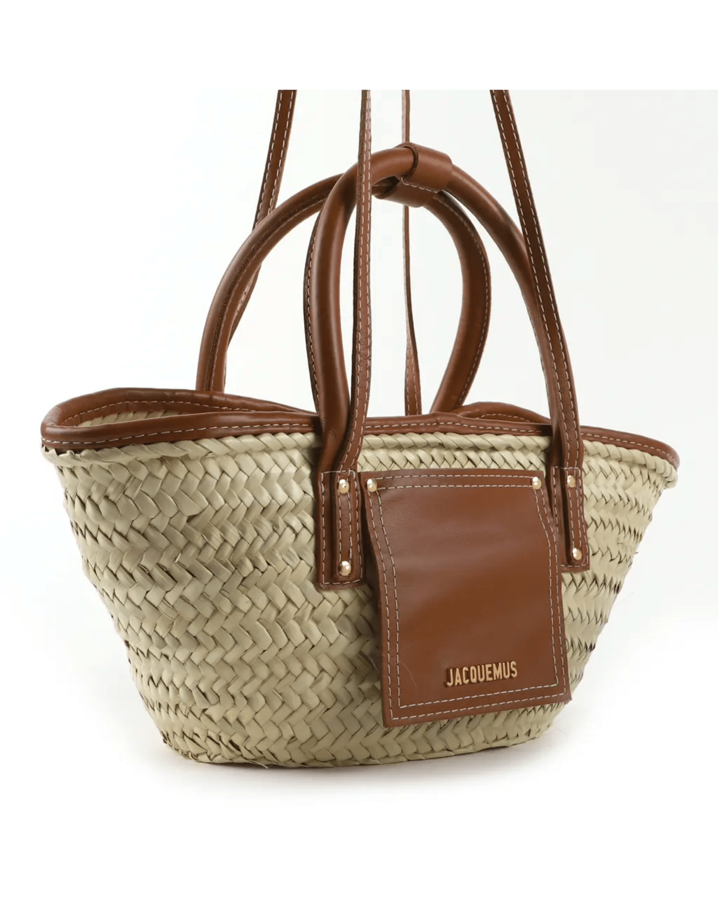 Le Petit Panier Soli Leather-Trimmed Raffia - Endless - UAE Rental and Resale for Women's Fashion