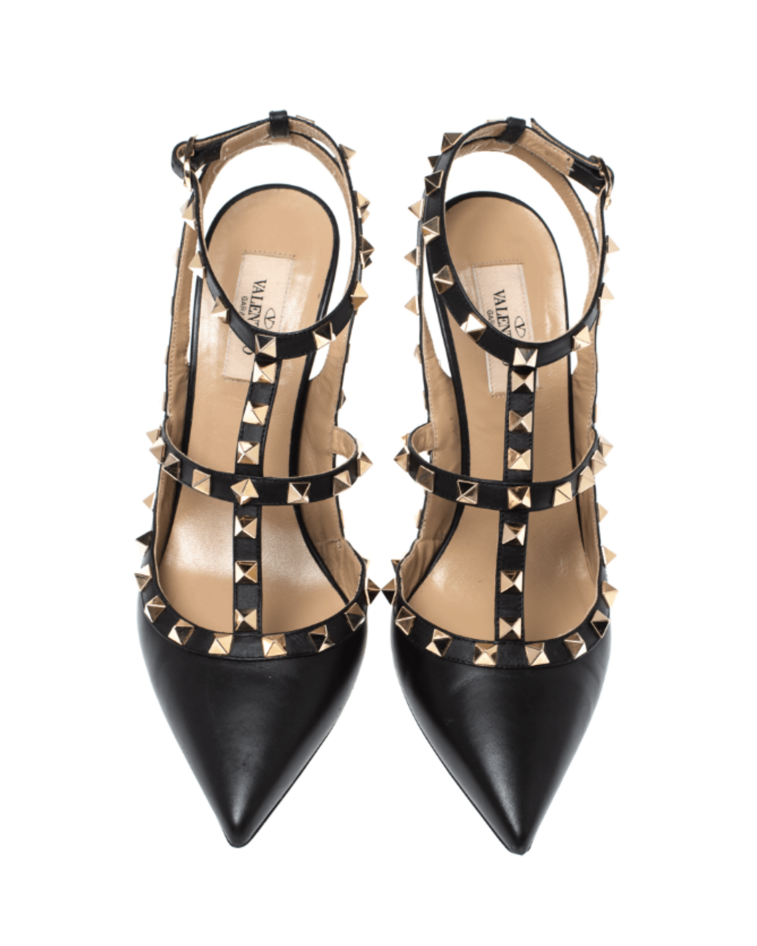 Leather Rockstud Pointed Toe Ankle Strap Sandals - Endless - UAE Rental and Resale for Women's Fashion