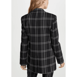 Leather-trimmed Checked Woven Blazer Windowpane - Endless - UAE Rental and Resale for Women's Fashion