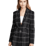 Leather-trimmed Checked Woven Blazer Windowpane - Endless - UAE Rental and Resale for Women's Fashion