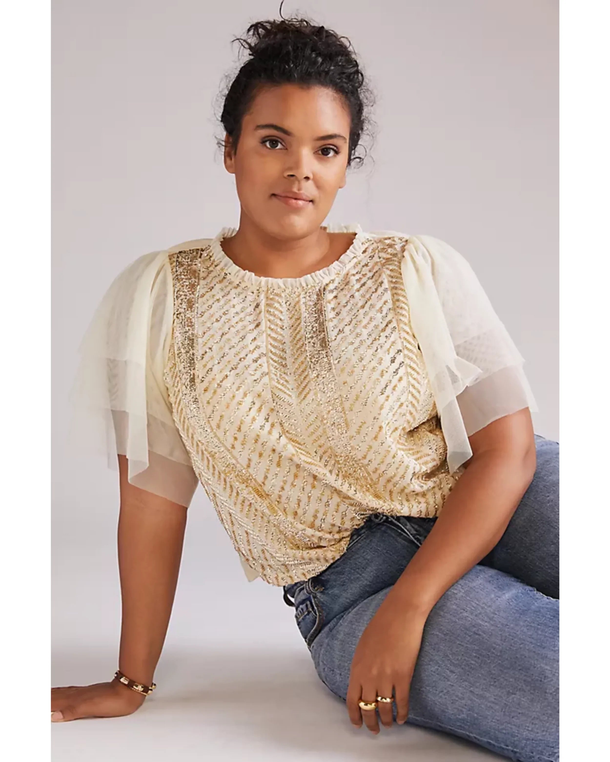 Let Me Be Sequined Embroidered Top - Endless - UAE Rental and Resale for Women's Fashion