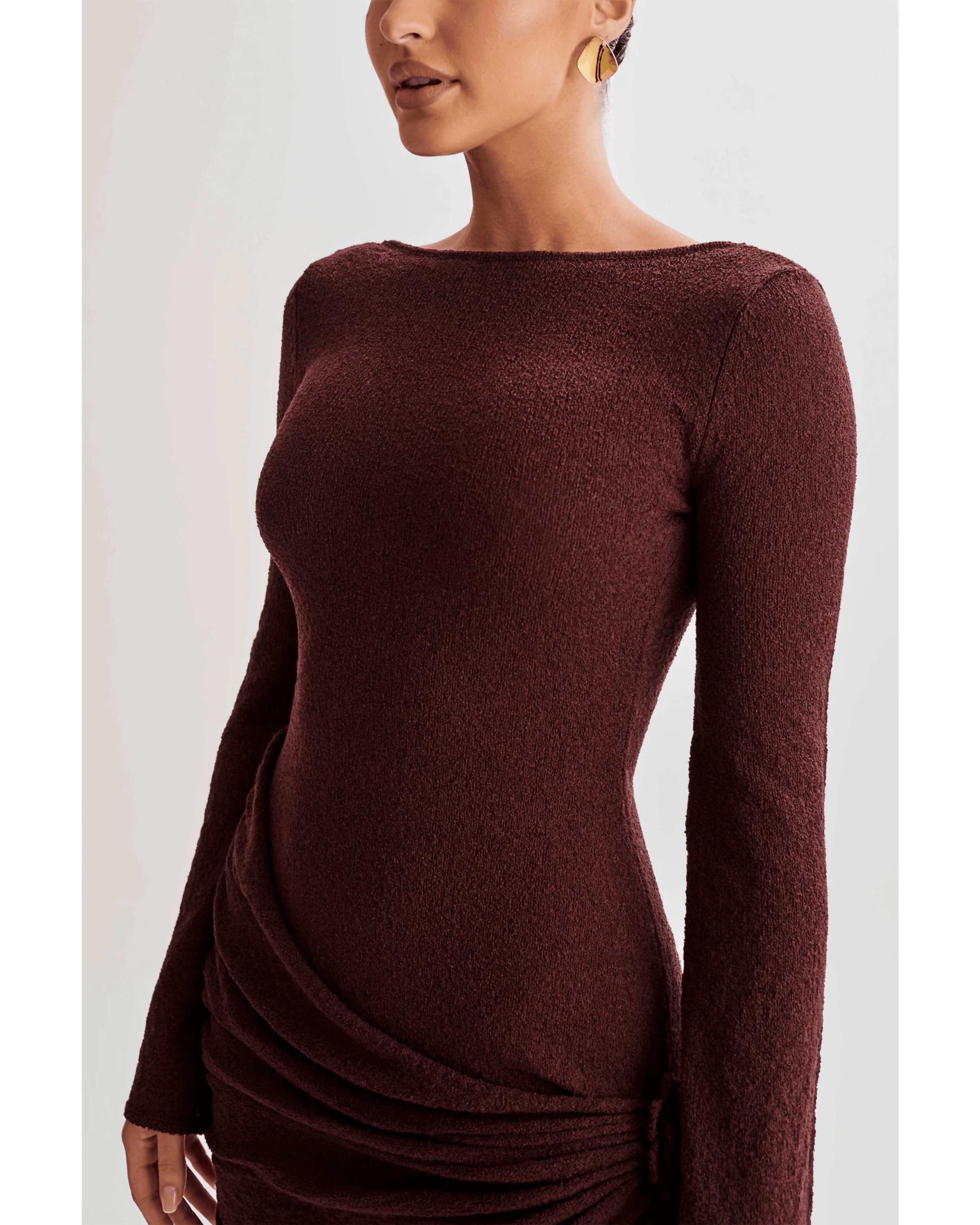 Liana Long Sleeve Knit Mini Dress - Endless - UAE Rental and Resale for Women's Fashion