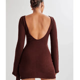 Liana Long Sleeve Knit Mini Dress - Endless - UAE Rental and Resale for Women's Fashion