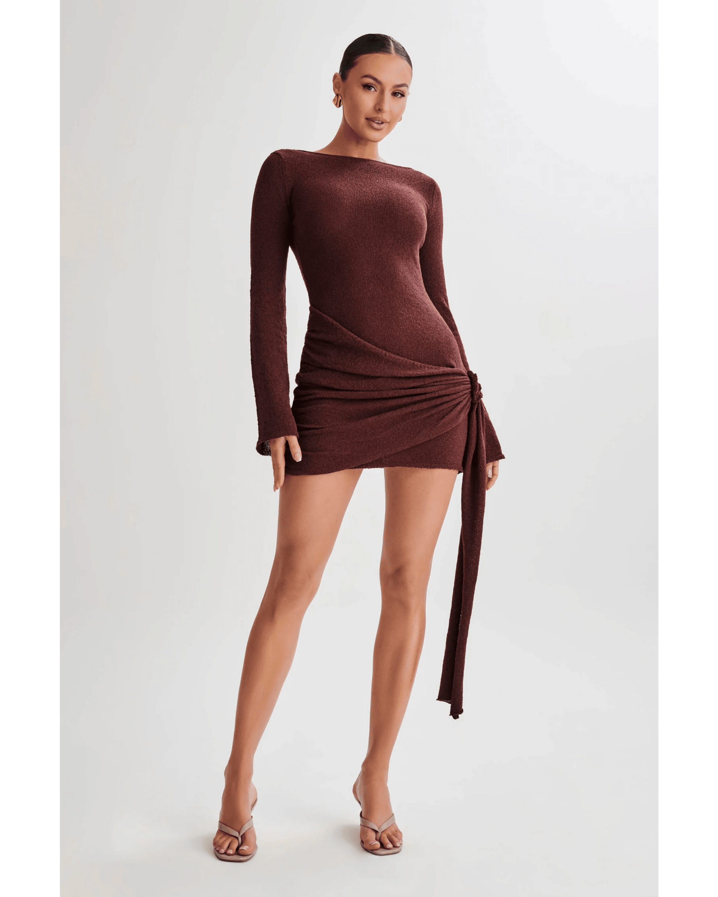 Liana Long Sleeve Knit Mini Dress - Endless - UAE Rental and Resale for Women's Fashion
