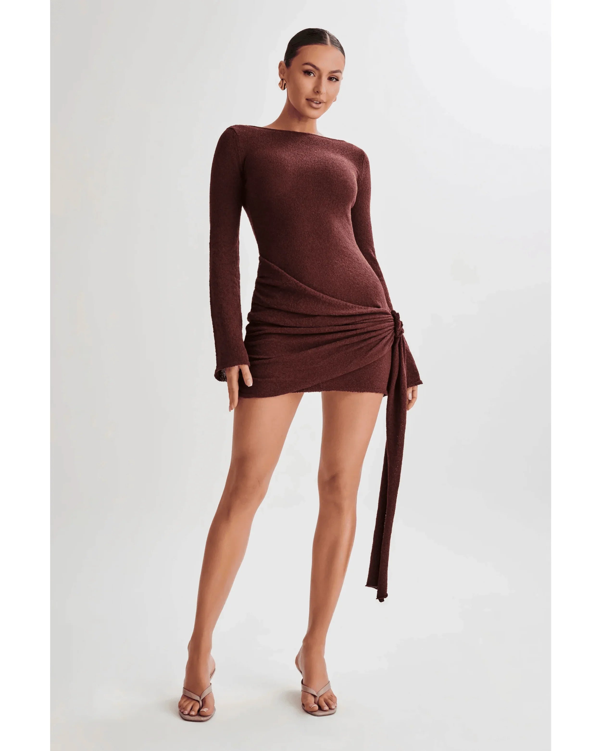 Liana Long Sleeve Knit Mini Dress - Endless - UAE Rental and Resale for Women's Fashion