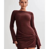 Liana Long Sleeve Knit Mini Dress - Endless - UAE Rental and Resale for Women's Fashion