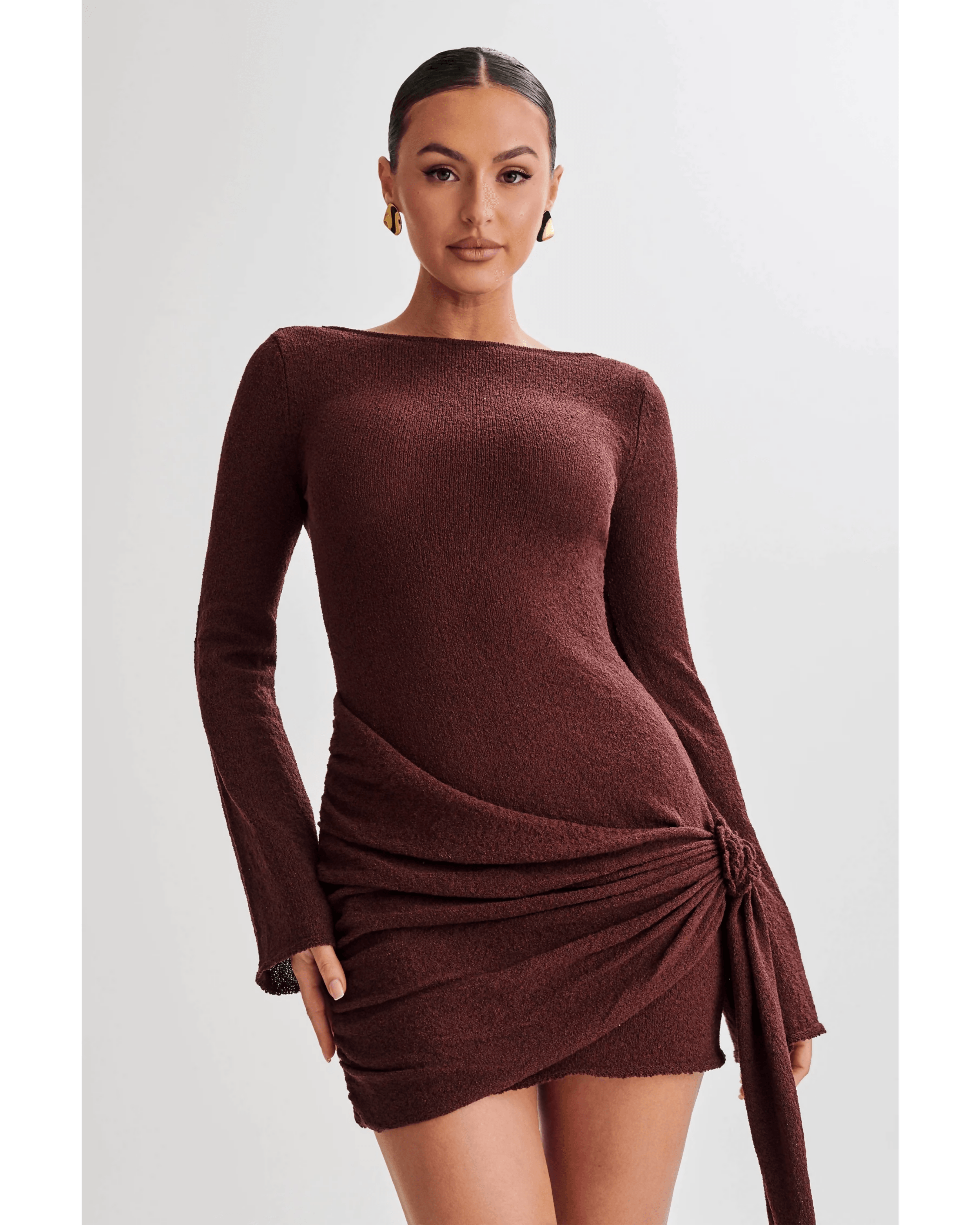 Liana Long Sleeve Knit Mini Dress - Endless - UAE Rental and Resale for Women's Fashion
