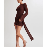 Liana Long Sleeve Knit Mini Dress - Endless - UAE Rental and Resale for Women's Fashion