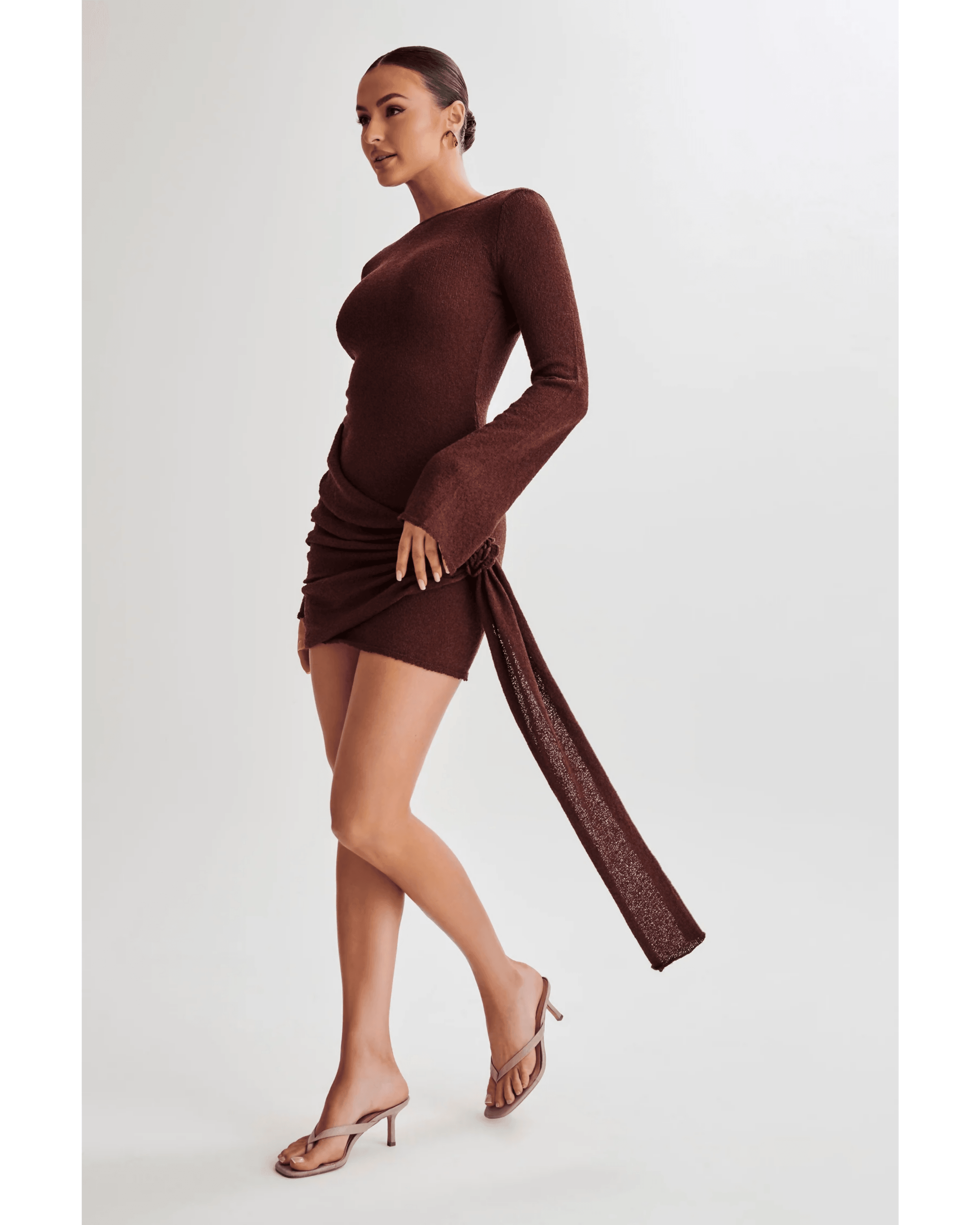 Liana Long Sleeve Knit Mini Dress - Endless - UAE Rental and Resale for Women's Fashion