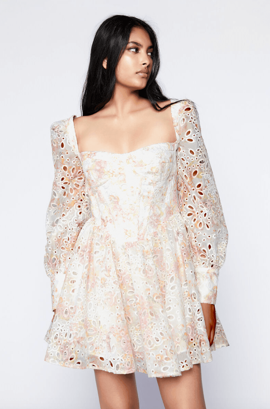 Lila Flounce Floral Broderie Dress - Endless - UAE Rental and Resale for Women's Fashion